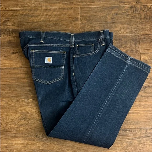 Carhartt Men’s Straight Fit Dark Blue Jeans, Sz. 42x30. - Picture 4 of 11